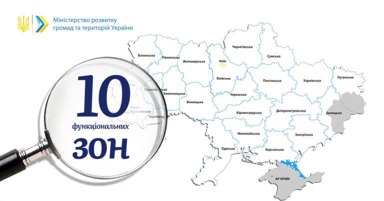 Мінрегіон розробляє проєкти поділу України на 10 функціональних зон